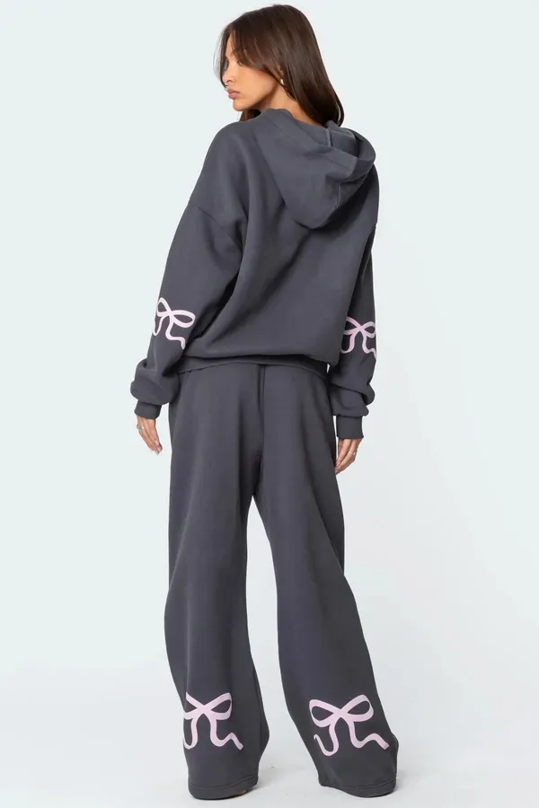 Edikted bow hoodie and sweatpants set - Image 2