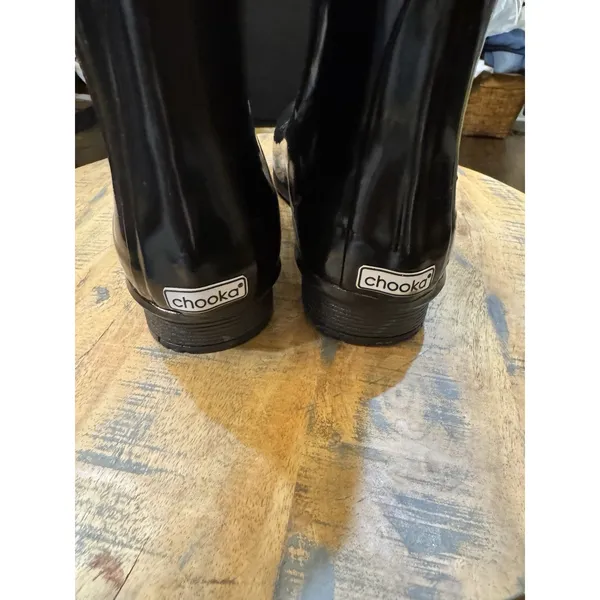Chooka Women's Polished Mid Rain Boot Black Size‎ 11 - Image 5