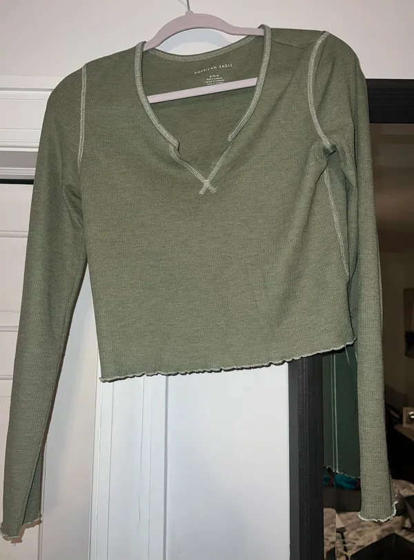 American Eagle Outfitters Waffle Knit Long Sleeve - Image 2