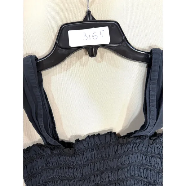 Club Monaco Cotton Smocked Midi Dress black - Image 2