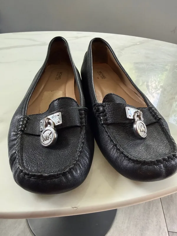 MICHAEL Michael Kors Black Leather MK Charm Loafers - Image 7