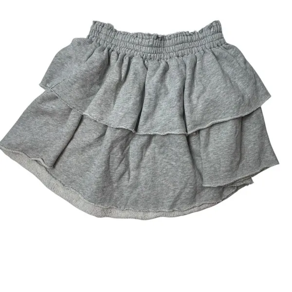Aerie Women's XS Gray Tiered Ruffle Mini Skirt‎ - Image 2