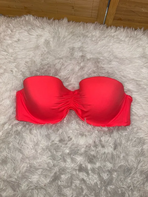 Victoria's Secret neon pink bandeau bikini top strapless swim suit size 36C - Image 4