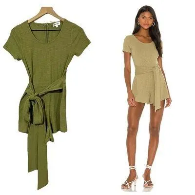 Privacy Please Madison Romper - Olive Green - XS - Image 2