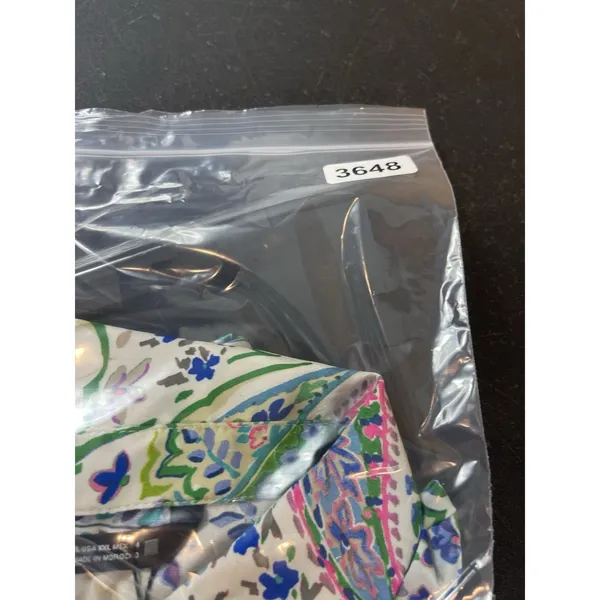 Zara Blouse XXL Paisley Floral Button Front Long Sleeve Shirt Green Pink NWT - Image 13