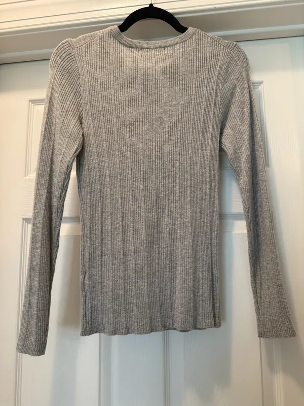 Primark Ribbed Crew Neck Sweater in Light Gray - Image 2