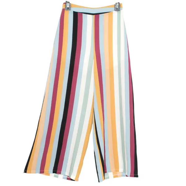NWT Wide Leg Pants Crop Stripe High Rise Palazzo Culottes Retro 70s Mod Resort S - Image 2