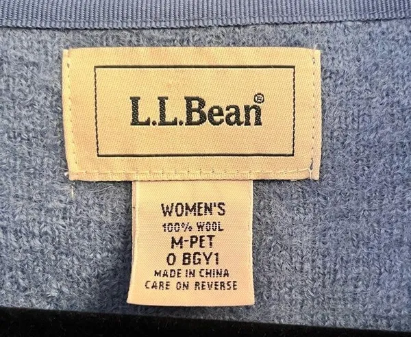 LL Bean 100% Wool Blue Womens Coat Jacket - Image 4