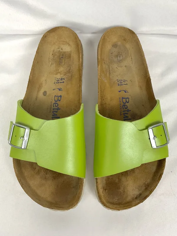 Betula by Birkenstock Catalina Lime Green Single Buckle Slide Sandals Sz 10 - Image 7