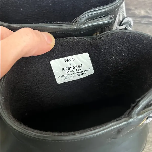 Sperry Top-Slider Women's Black Rubber Walker Turf Rain Boots women Sz 7M - Image 7