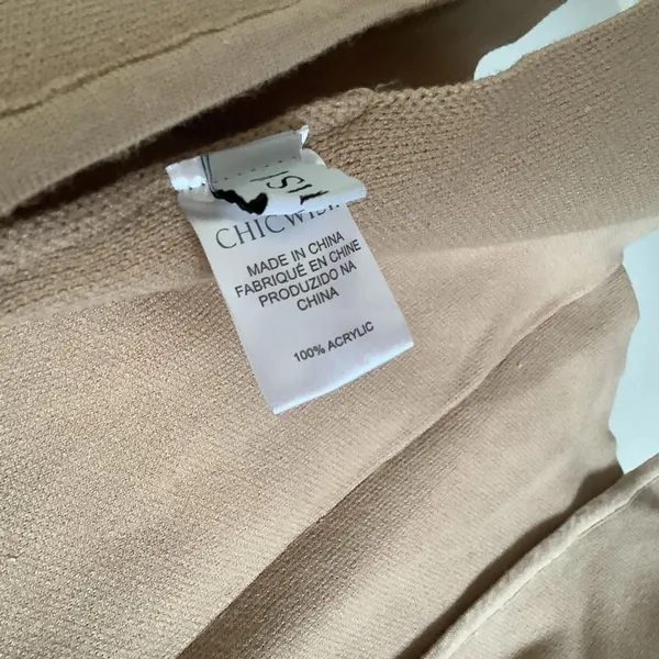 Chic‎ Wish Tan Minimalist Chic Normcore Cozycore Slouchy Open Front Cardigan OS - Image 4