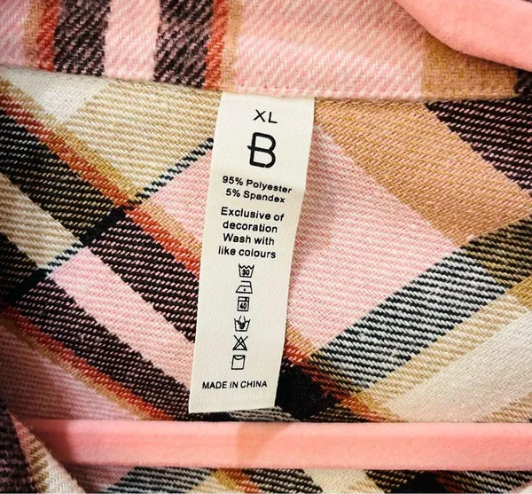 Molly B boutique Plaid Shacket - Pink and Brown jacket shirt size XL - Image 2