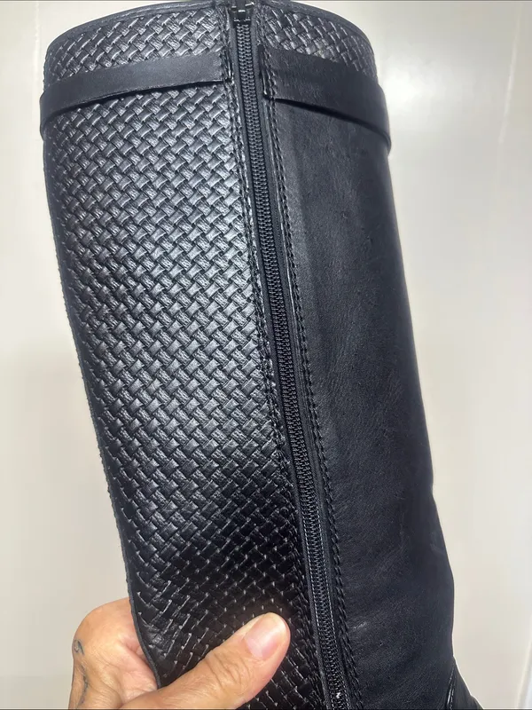 ANTONIO MELANI Black Leather Tall Riding Boots - Image 12