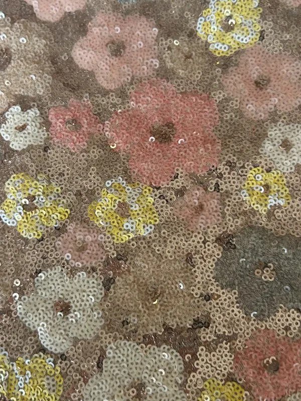 Sequin Floral Gold and Pastel Hippie Mini Skirt Size XS Date Night Going Out \ - Image 8