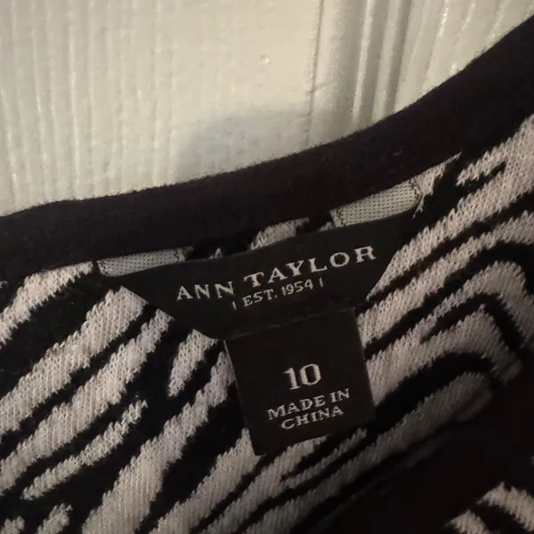 Ann Taylor Monochrome Zebra Pattern Midi Dress - Image 2