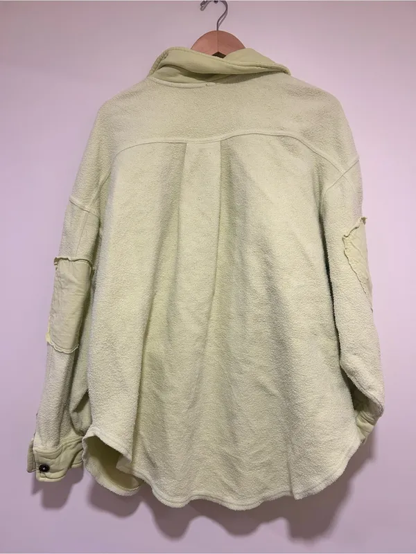 Free People Ruby Oversized Shacket Fleece Jacket Neon Green Yellow Size Small - Image 5
