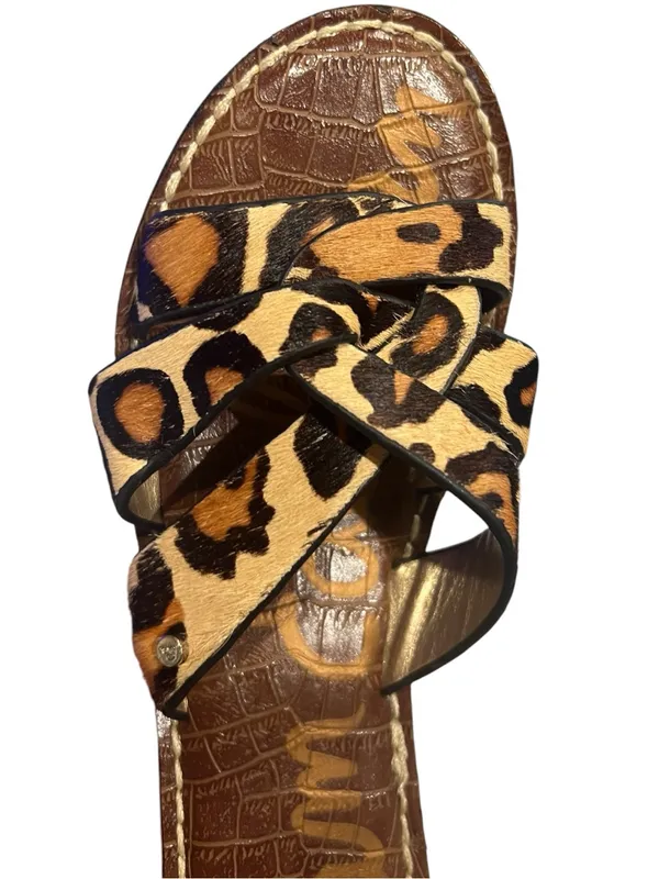 Sam Edelman Leopard Print Cork Wedge Sandals US 7 - Image 2