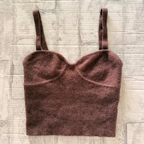 Wilfred Sicily Merino Wool Cashmere Bustier Sweater Tank Top Coquette Luxe Sz XS - Image 3