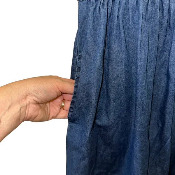 Old Navy Chambray Fit & Flare Dress Size 2‎ Blue Denim - Image 2