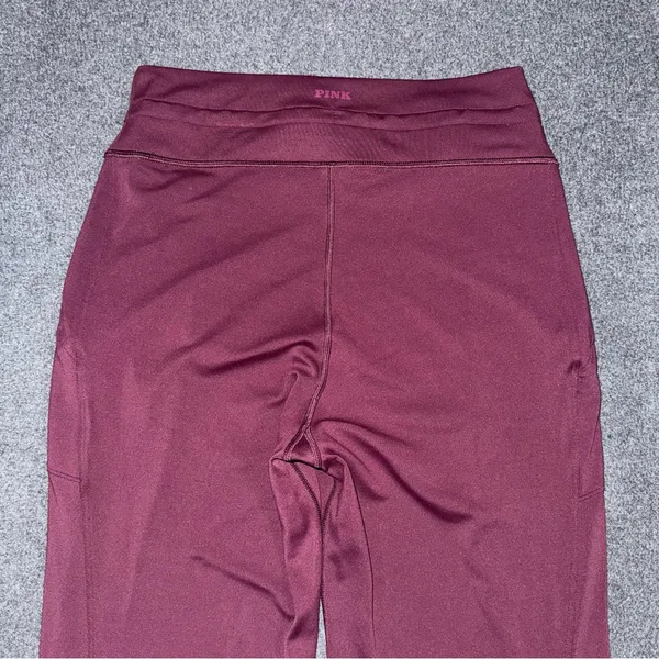 PINK Victoria’s Secret Relay Knit Jogger Pants Burgundy Athletic Lounge Sz Large - Image 5