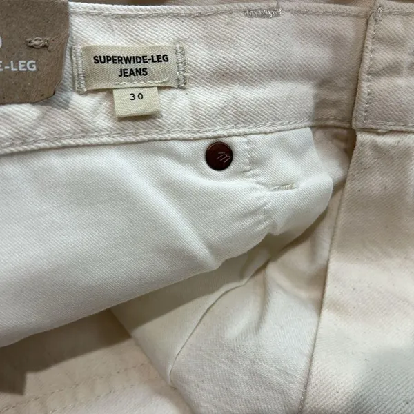 NWT Madewell Drawstring High Waist Superwide Leg Jeans (Vintage Canvas) - Image 9