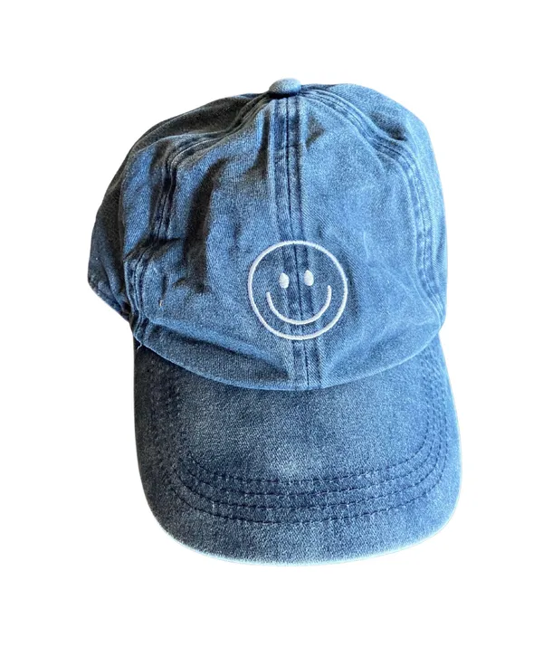 David and Young Denim Embroidered Smiley Face Baseball Cap 🔥 - Image 2