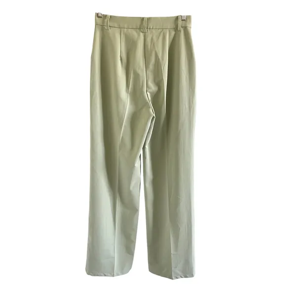 Motel Wide Leg Trousers XS Sage Green High Rise Pleated Pants - Image 5