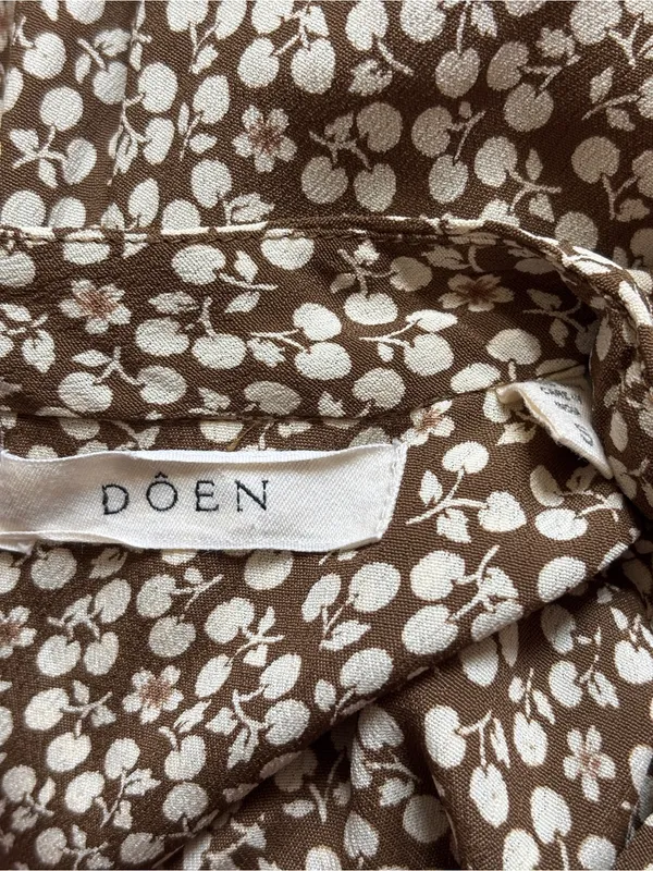 Doen Hawthorne Dress Olive Cherry Willow Floral Long Sleeve Maxi‎ Dress Size S - Image 10