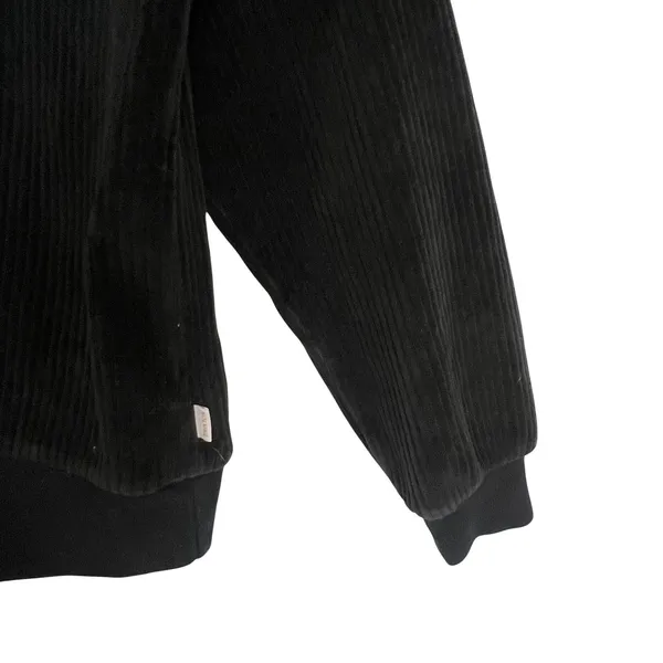 Brixton Sweater Womens Small Black Corduroy Crewneck Pullover Emo Goth Dark - Image 10