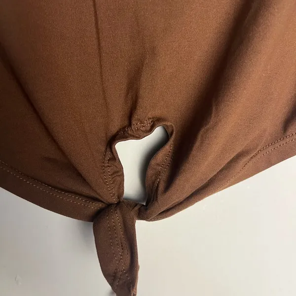 Feathers Brown Track Shorts and Knot Tie Top- Super Comfortable - Image 6