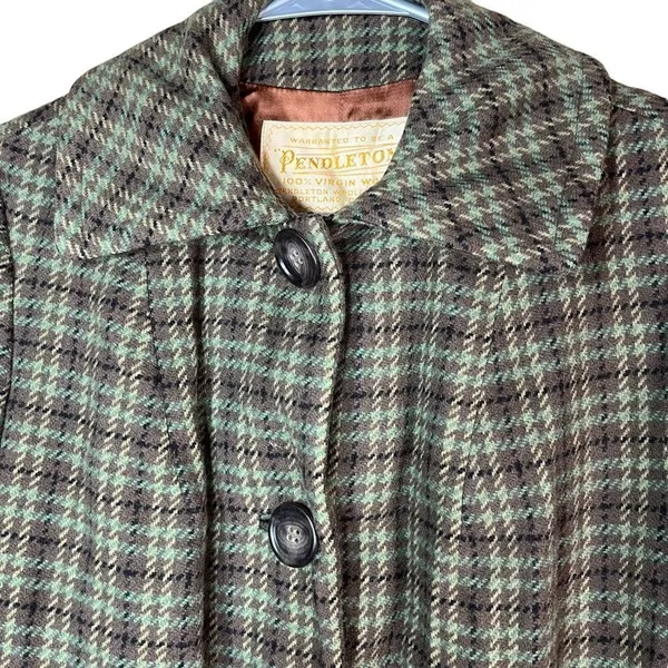 ‎Vintage Pendleton 100% Wool plaid coat - Image 4