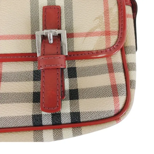 BURBERRY‎ RED, CANVAS LEATHER SHOULDER BAG - Image 5