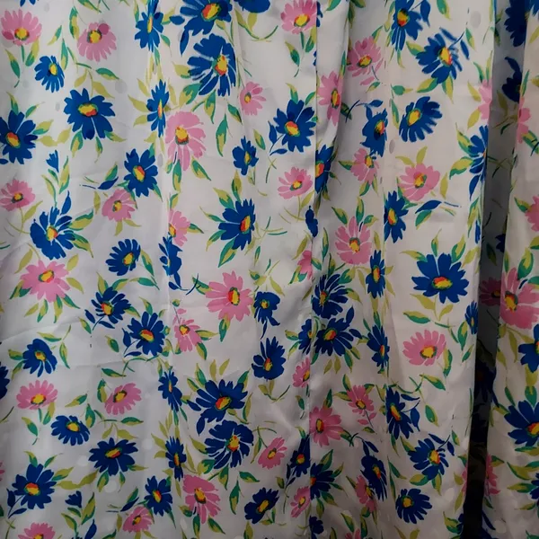 Draper James blue and pink floral short sleeve kimono/robe with tie front Sz MED - Image 8