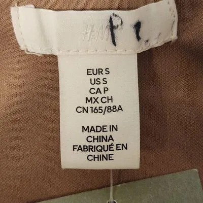 H&M Khaki Fitted Midi Slip Dress Size Small NWT Flaws - Image 7