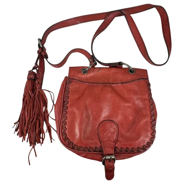 Patricia Nash Red Leather Fringe Crossbody Bag Purse Handbag - Image 3