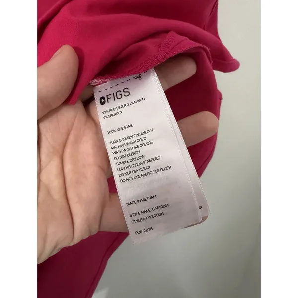 FIGS Catarina One-Pocket Scrub Top Womens Small Pink Ultra Rose Medical - Image 3