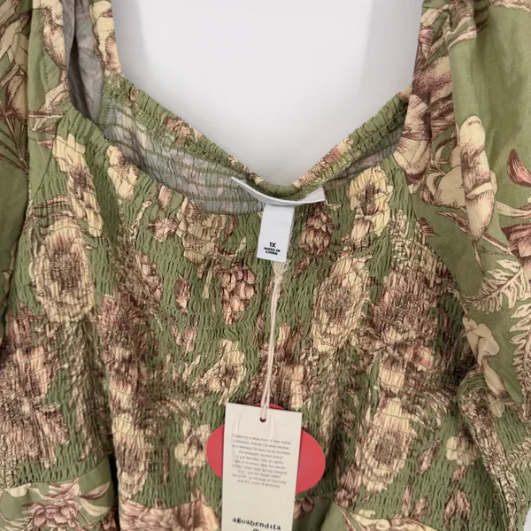 Target x Agua Bendita green floral dress Sz 1X - Image 5