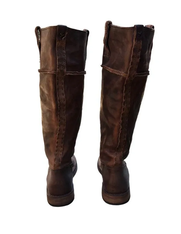 Frye Shirley Artisan Tall Dark Brown Leather Boots Size 5.5 - Image 4