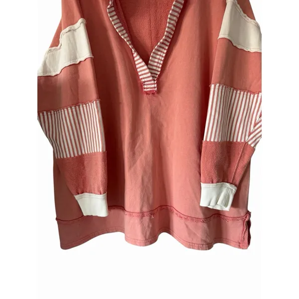 Free People We The Free Clean‎ Prep Polo Pink/Rose Women's Size Medium - Image 5