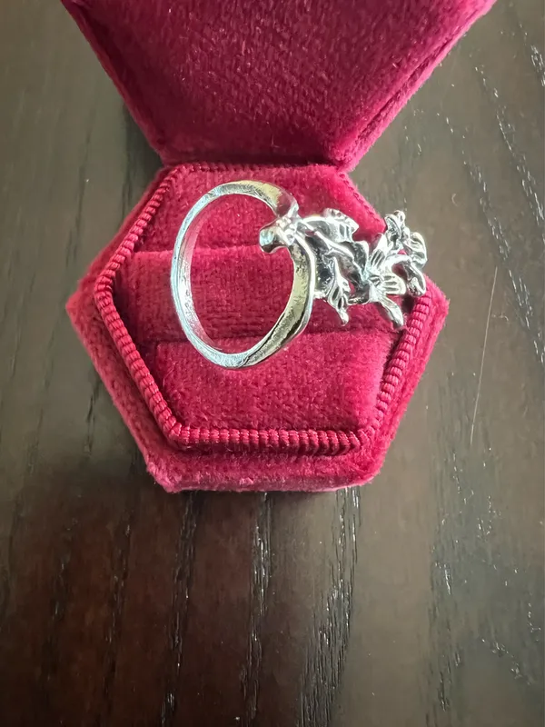 Gorgeous Stainless Steel Silver Intricate Design Statement Ring Size 7 - Image 4