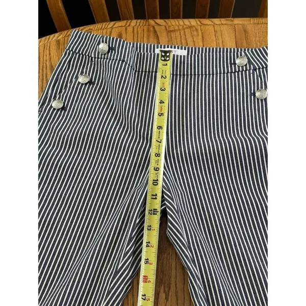 LOFT Women's Blue/White Striped The Riviera Slim Ankle Pants -6 - Image 7