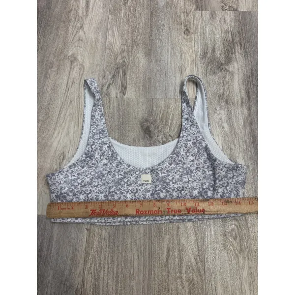 Vuori Women Purple White Floral Leopard Print Daily Sports Bra Size Large - Image 7