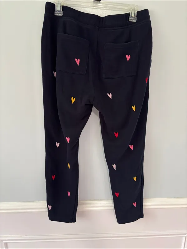 Lou & Grey w/ LOFT Colorful Heart Terry Sweatpants Jogger Pants Sz Med Valentine - Image 4