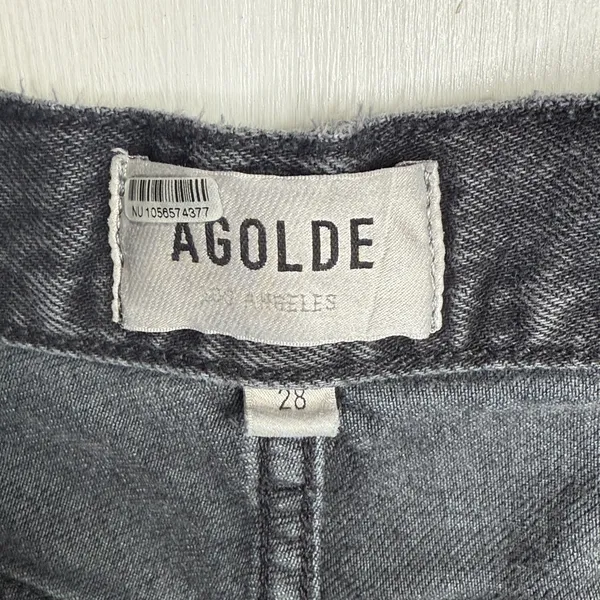 Agolde Minka Cargo Denim Wide-leg Jeans in Black W1887 Sz 28 - Image 8