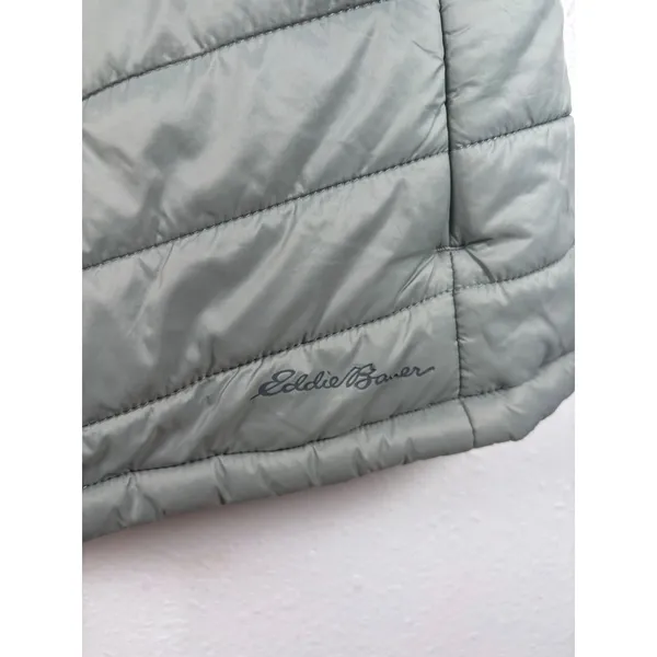Eddie Bauer Puffer Vest Small‎ EB001794 Sage Green Quilted Zip Up Outdoor Hiking - Image 4