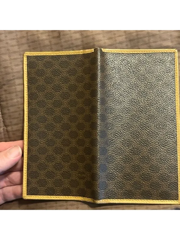 vintage Celine Macadam canvas long bifold wallet with leather trim. - Image 13