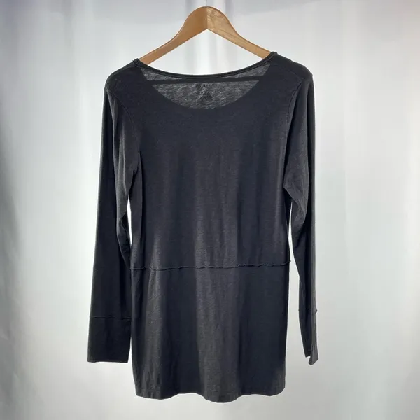 Rachel Zoe Long Sleeve‎ Scoop Neck Side Slit Top in Black Size Large - Image 3