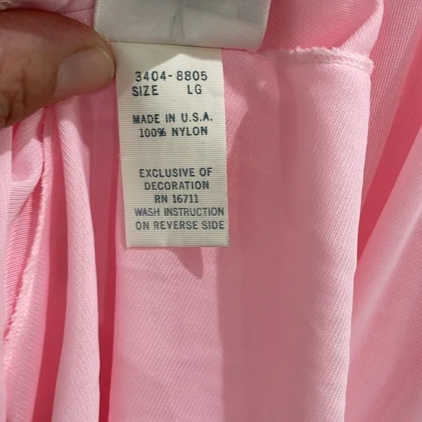Vintage Montgomery Ward Pink Lace Slip Nightgown Dress Size Large Made In USA - Image 8