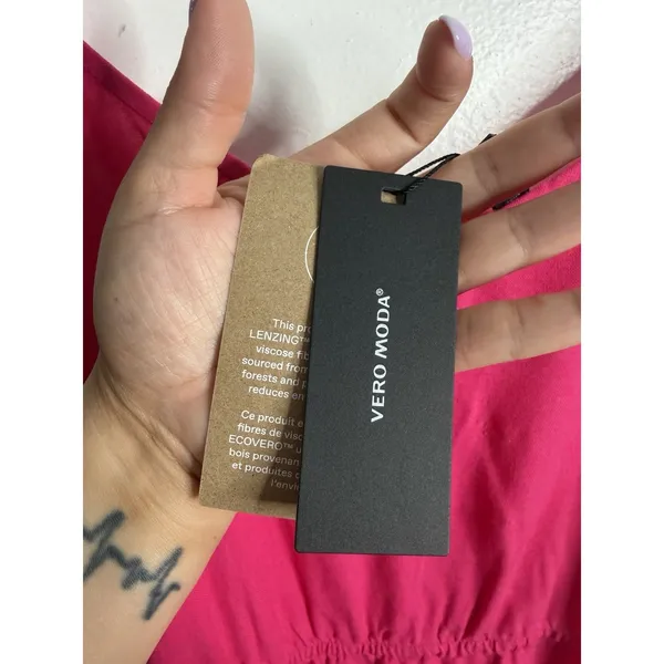Vero Moda My Milo Linen Blend Singlet Short Casual Sundress Dress‎ Pink Large - Image 7