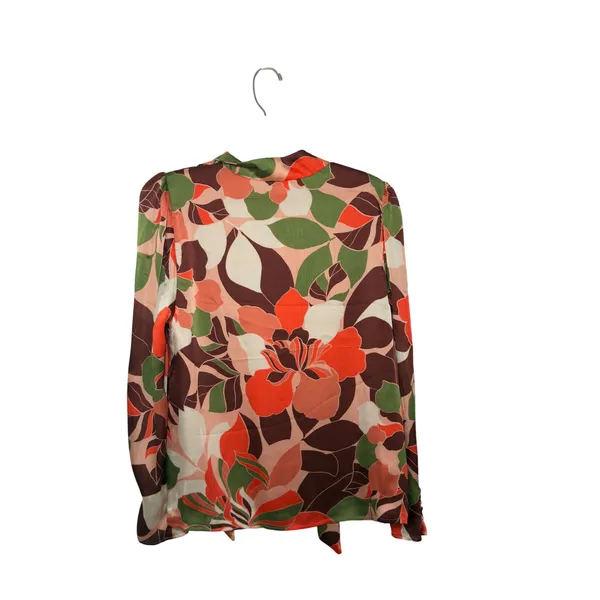 Sugarlips Medium Gilda Rodeo Split Neck Floral‎ Print Satin Blouse Boho Chic - Image 4